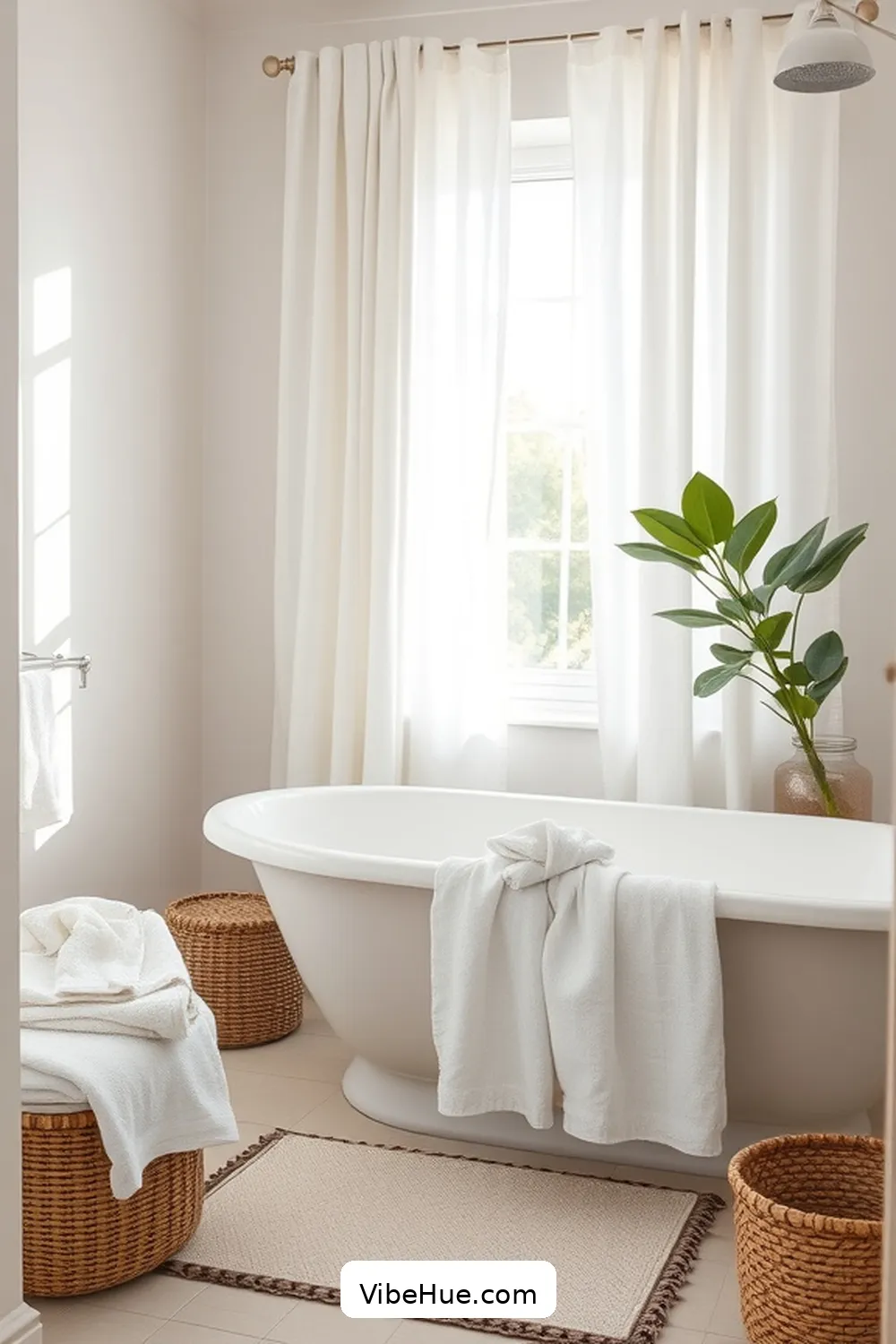 Create a Summer Bathroom With Scandinavian Style 8 Use Textiles Wisely for Create a Summer Bathroom With Scandinavian Style
