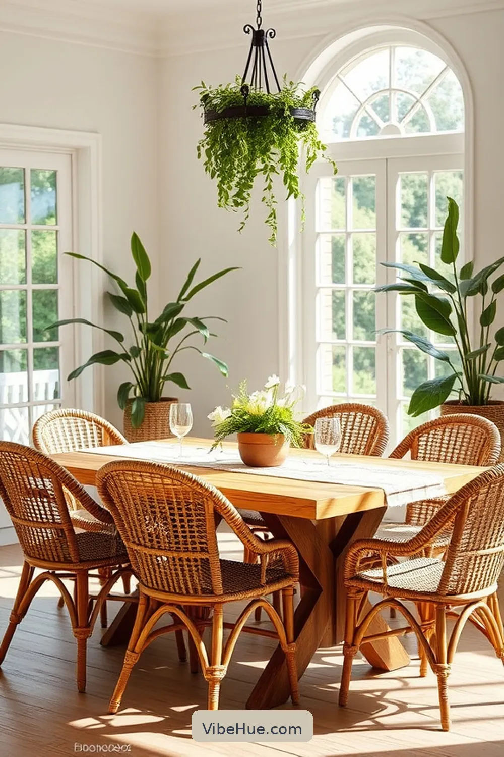 Incorporating Natural Textures for Create a Summer Dining Room With Traditional Style