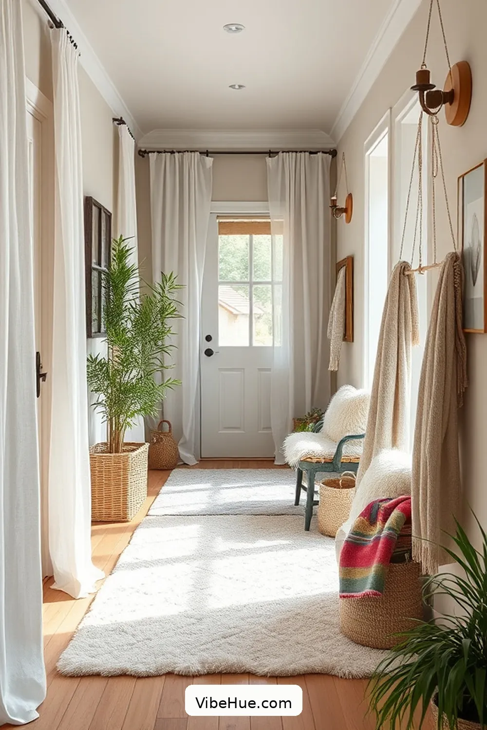 Create a Summer Hallway in Modern Farmhouse Style 6 Use Textiles for Softness for Create a Summer Hallway in Modern Farmhouse Style