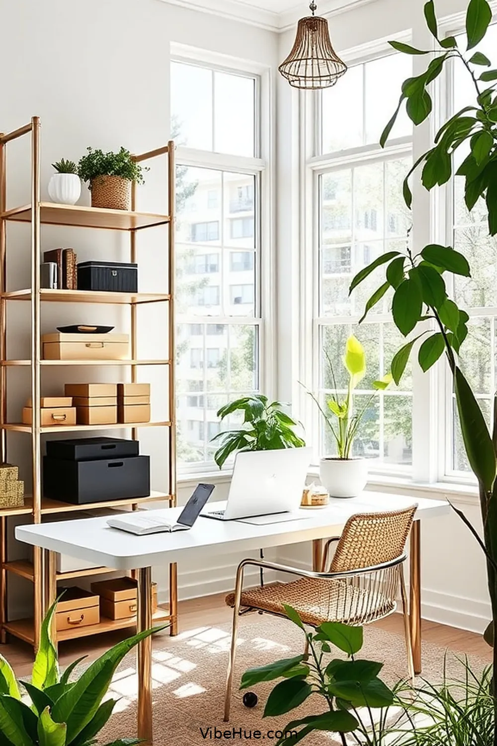 Optimize Storage Solutions for Create a Summer Home Office in Modern Glam Style