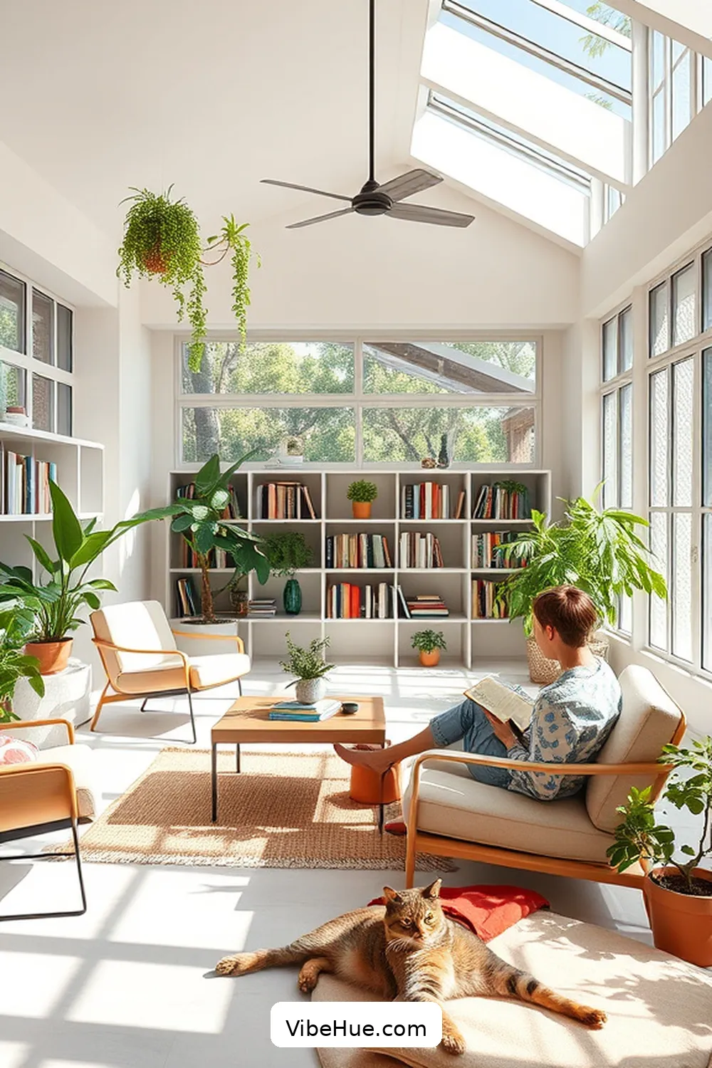 Utilizing Multifunctional Furniture for Create a Summer Library With Minimalist Style