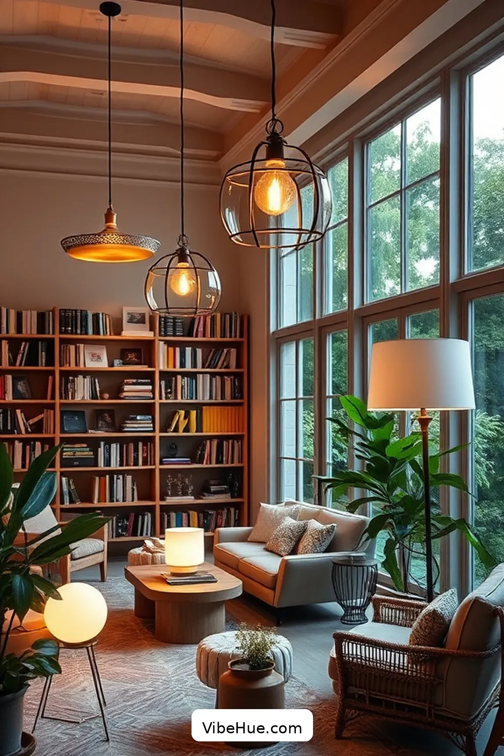 Lighting Options to Enhance the Ambiance for Create a Summer Library With Modern Glam Style