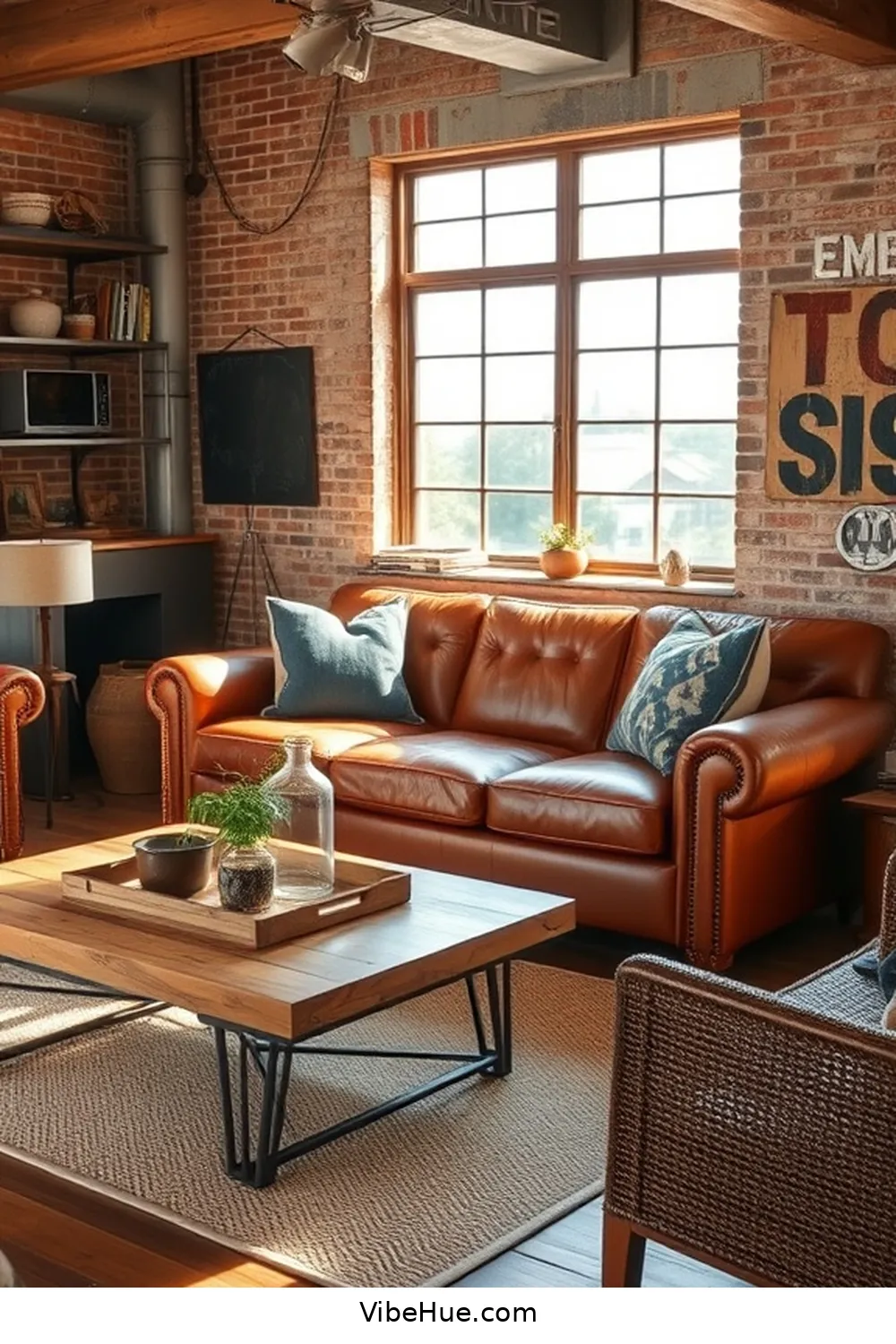 Create a Summer Living Room in Industrial Style 4 Incorporate Vintage Furniture for Create a Summer Living Room in Industrial Style