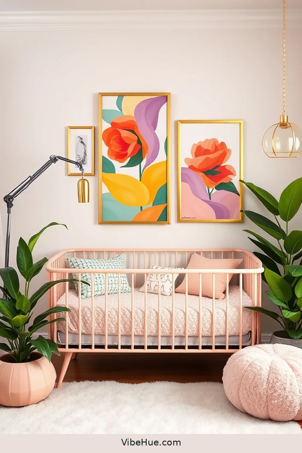 Create a Summer Nursery With Modern Glam Style 5 Add Statement Wall Art for Create a Summer Nursery With Modern Glam Style
