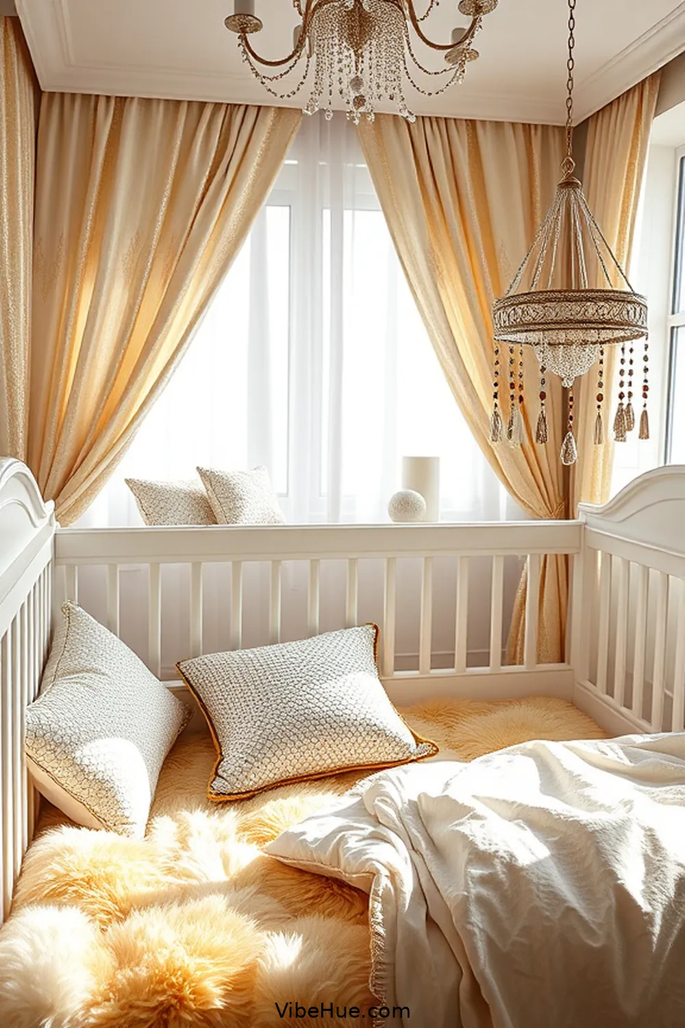 Create a Summer Nursery With Modern Glam Style 4 Incorporate Shimmering Textiles for Create a Summer Nursery With Modern Glam Style