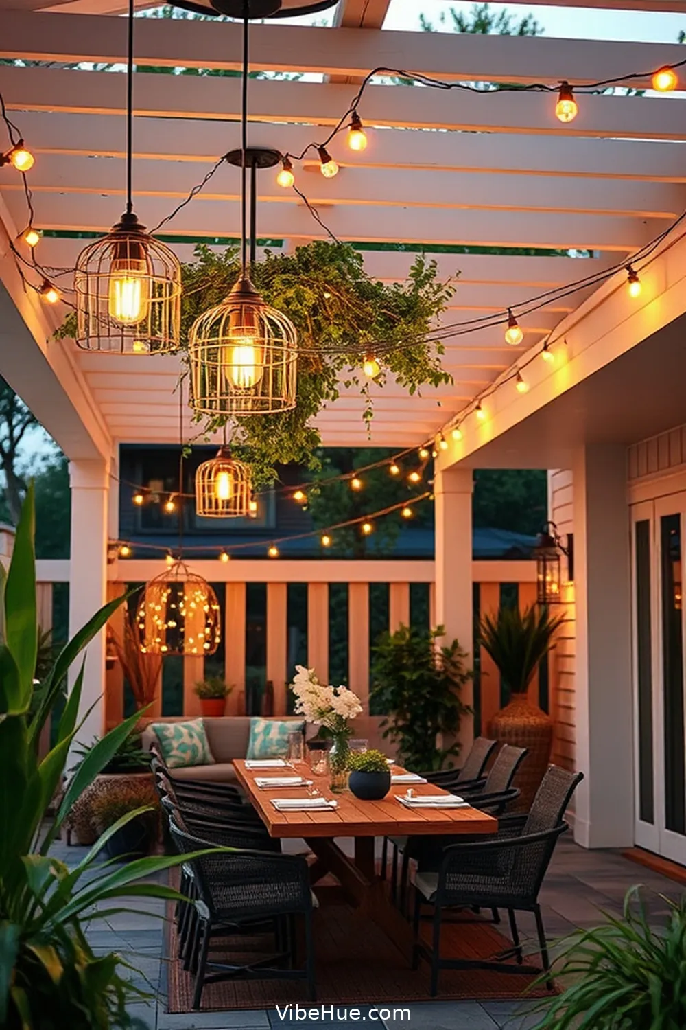 Adding Functional Outdoor Lighting for Create a Summer Outdoor Patio in Modern Farmhouse Style