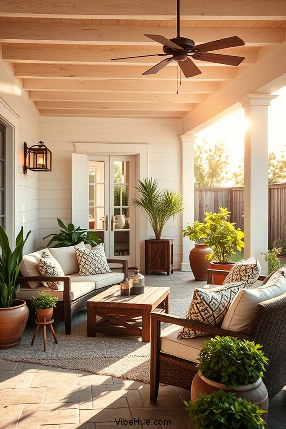 Designing a Cozy Seating Area for Create a Summer Outdoor Patio in Modern Farmhouse Style
