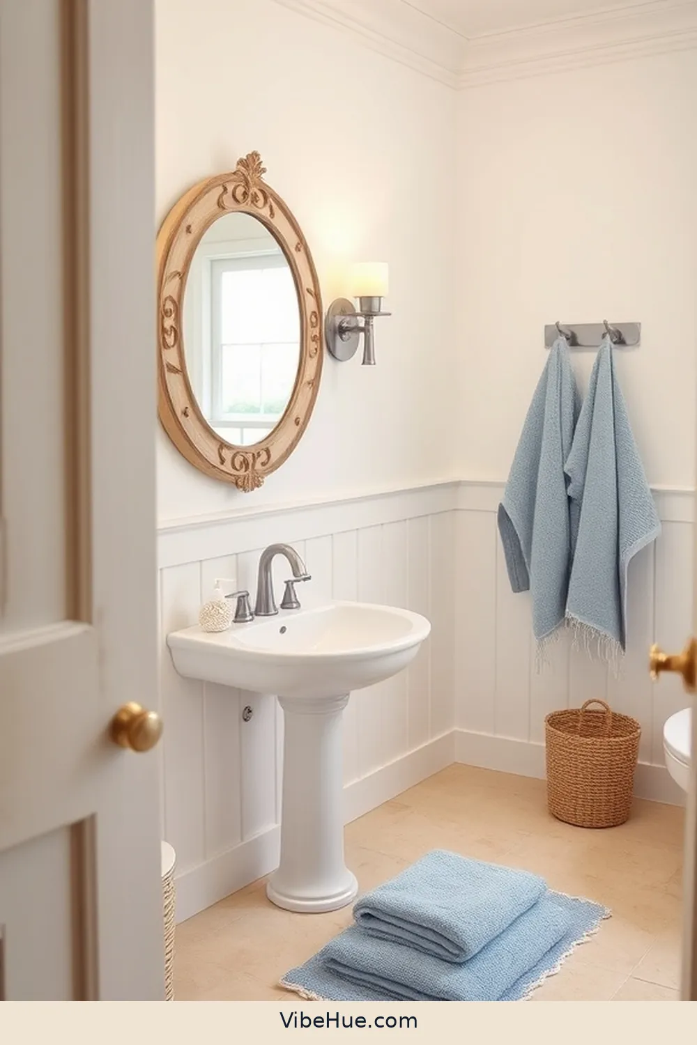 Add Nautical Accents for Create a Winter Bathroom With Coastal Style