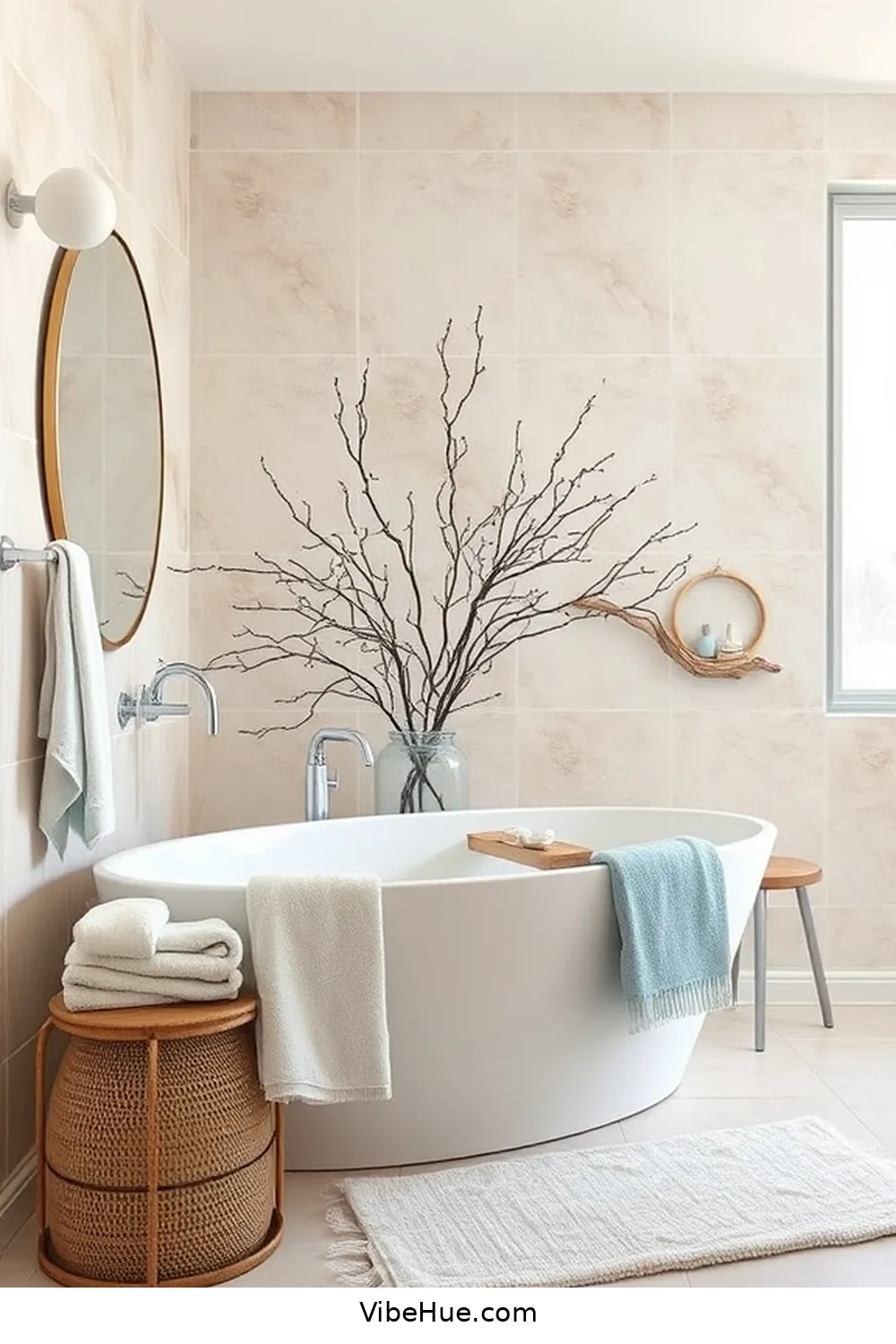 Embrace a Soft Color Palette for Create a Winter Bathroom With Coastal Style
