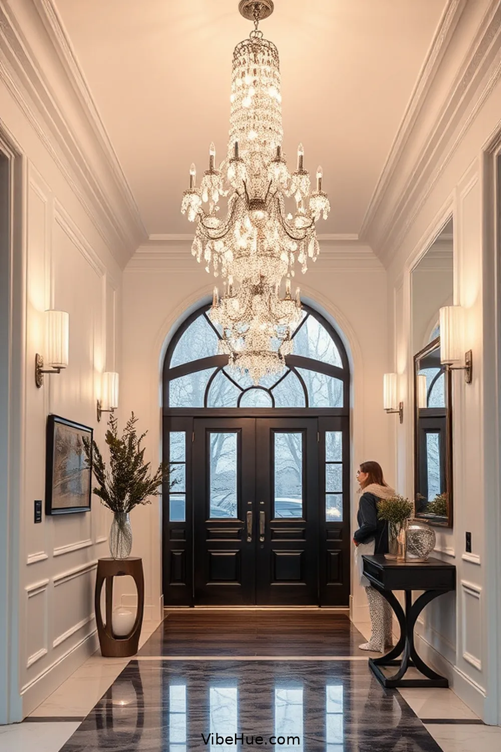 Choosing the Right Lighting Fixtures for Create a Winter Entryway With Modern Glam Style