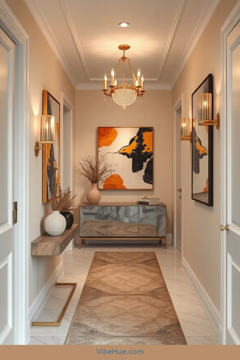 Create a Winter Hallway With Modern Glam Style 5 Incorporate Statement Art Pieces for Create a Winter Hallway With Modern Glam Style