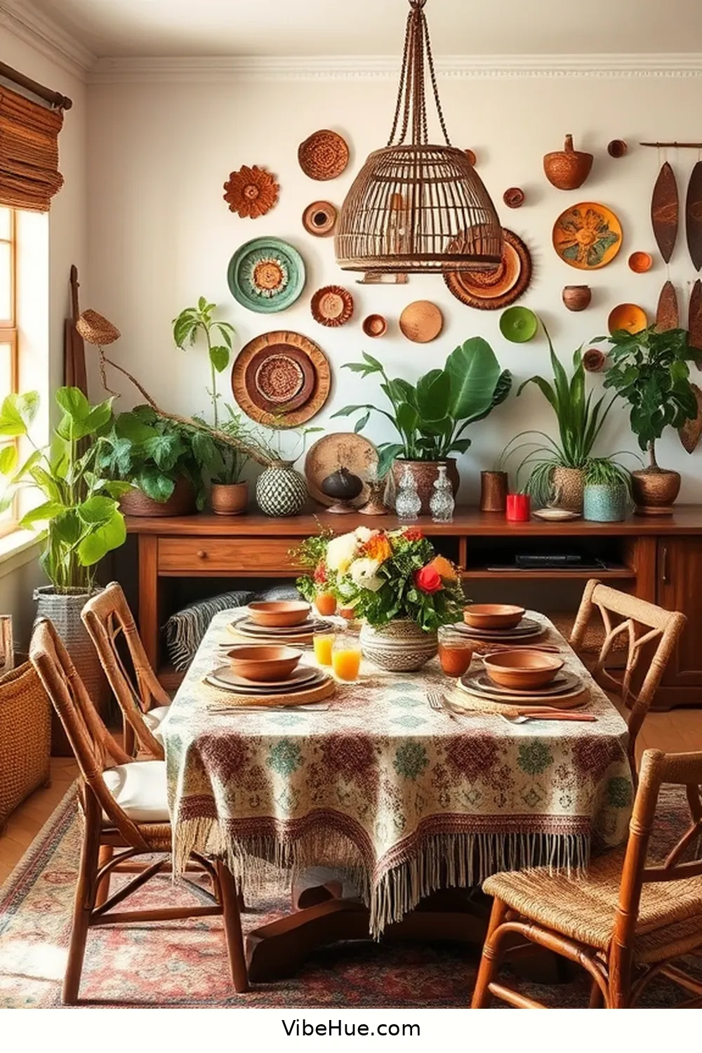 Accessorizing With Unique Decor Pieces for Create a Year-Round Bohemian Style Dining Room