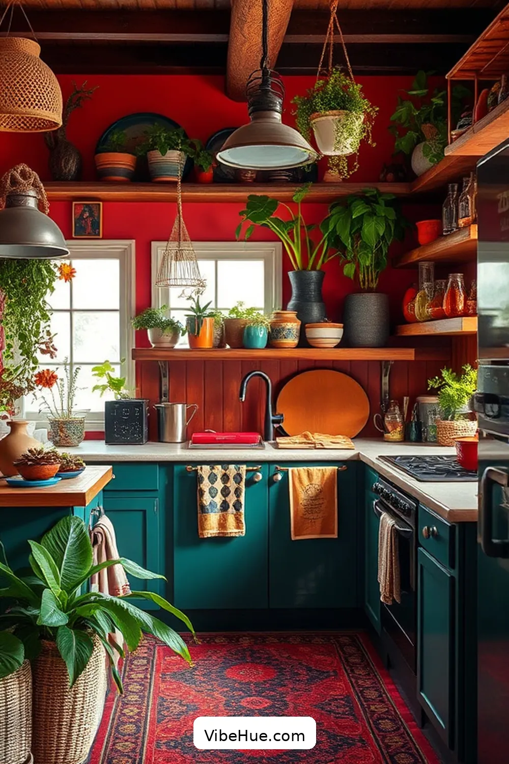 Embracing Color: The Heart of Bohemian Design for Create a Year-Round Kitchen in Bohemian Style