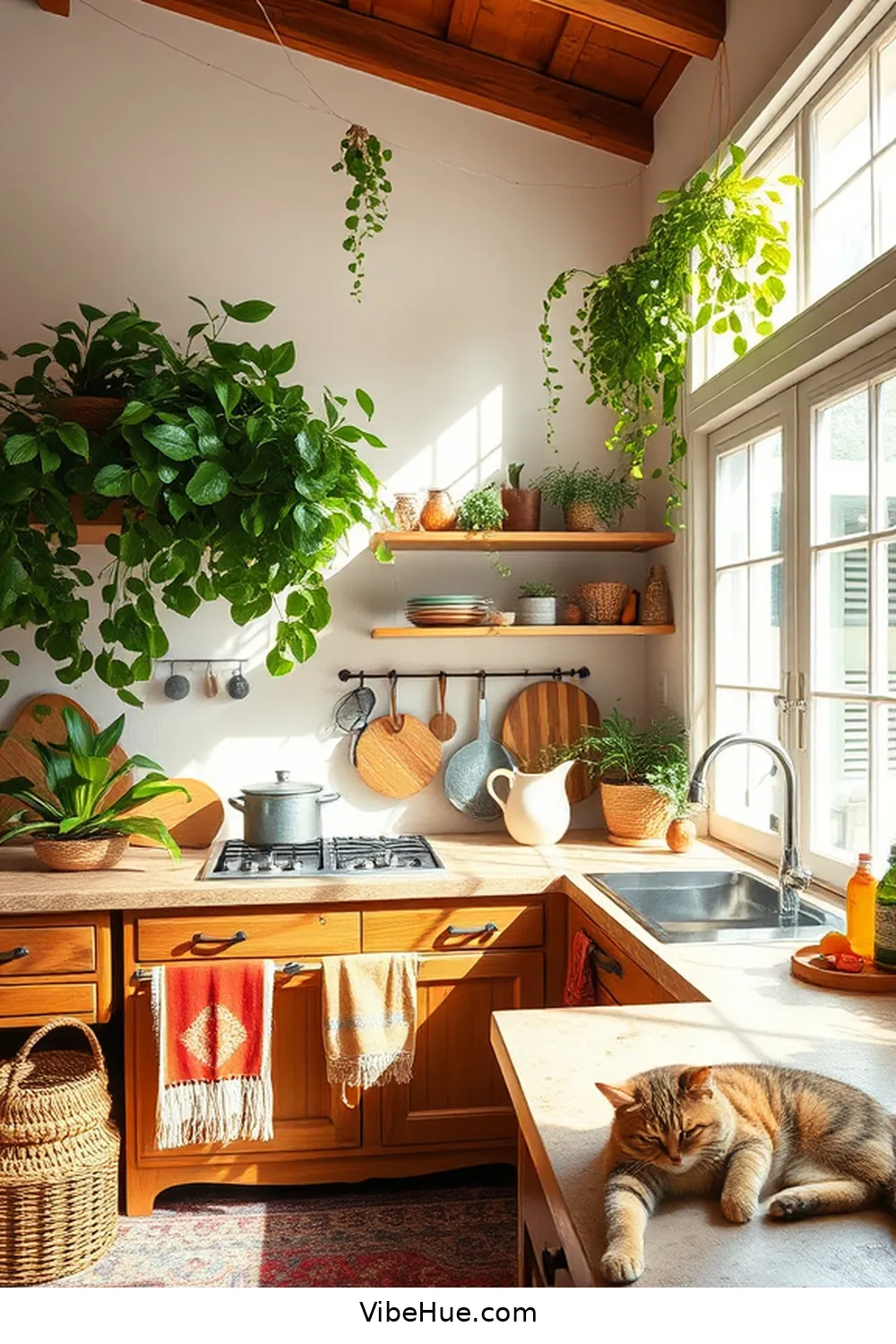 Natural Elements: Bringing the Outdoors In for Create a Year-Round Kitchen in Bohemian Style