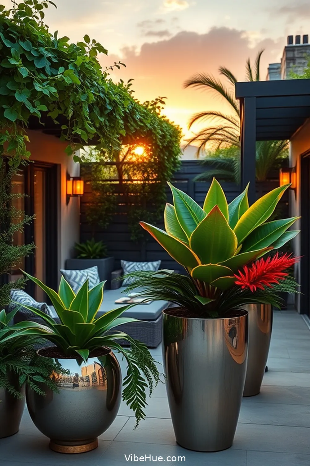 Integrating Nature With Plant Decor for Create a Year-Round Outdoor Patio in Modern Glam Style