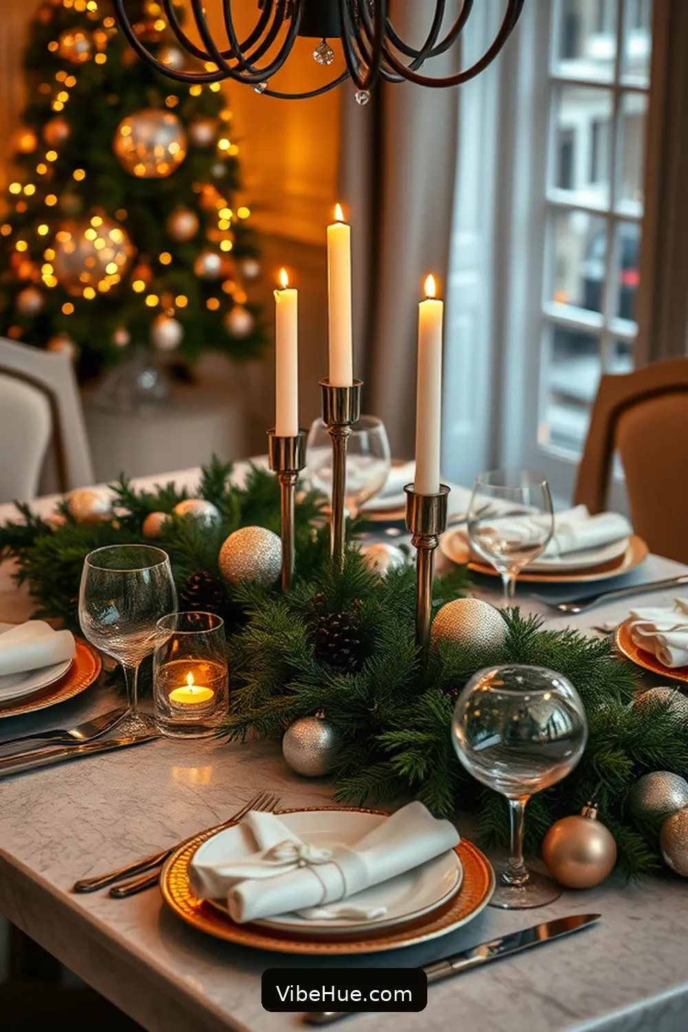 Curate a Festive Tablescape for Creating a Contemporary Holiday Living Room Style