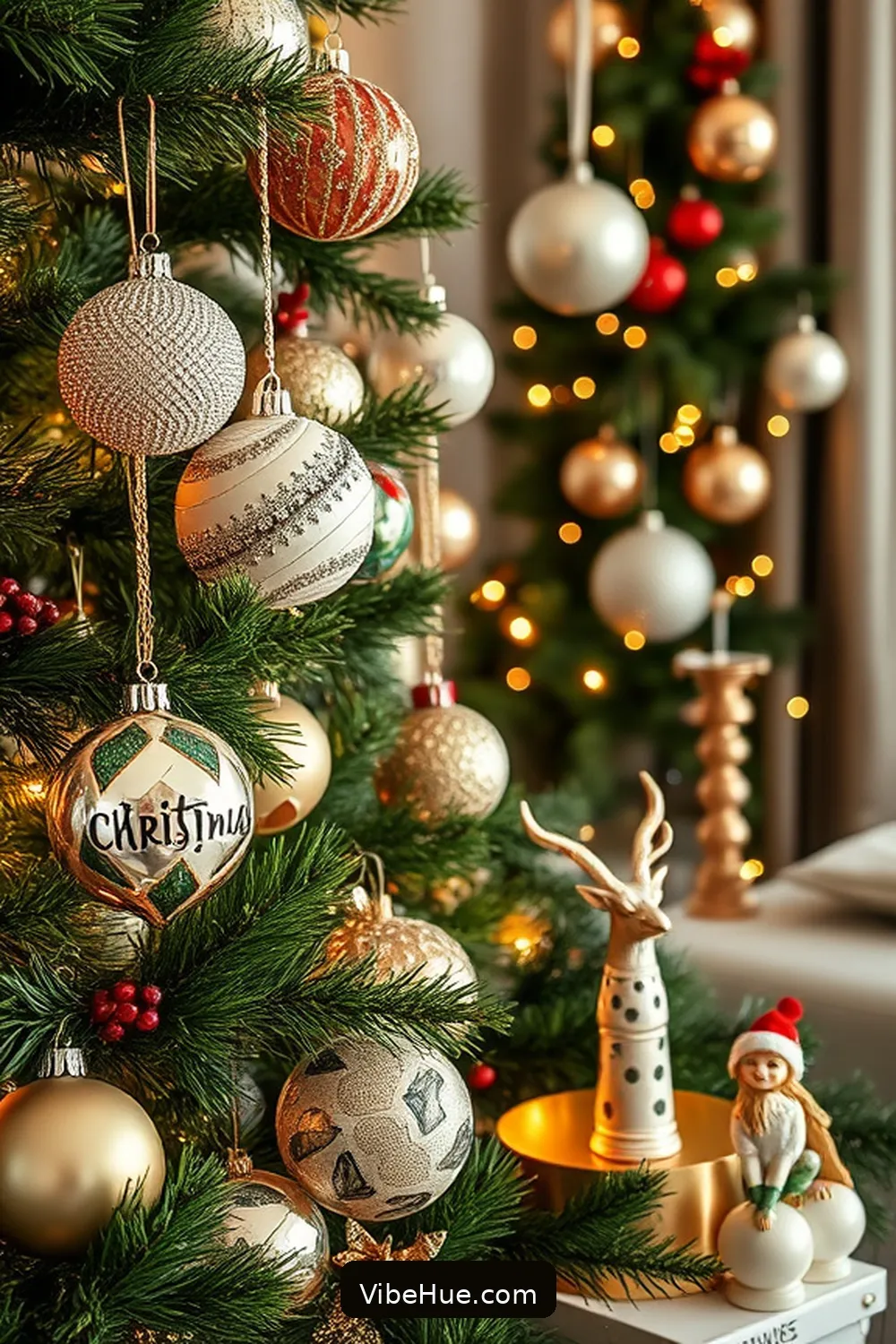 Decorate With Stylish Ornaments for Creating a Contemporary Holiday Living Room Style