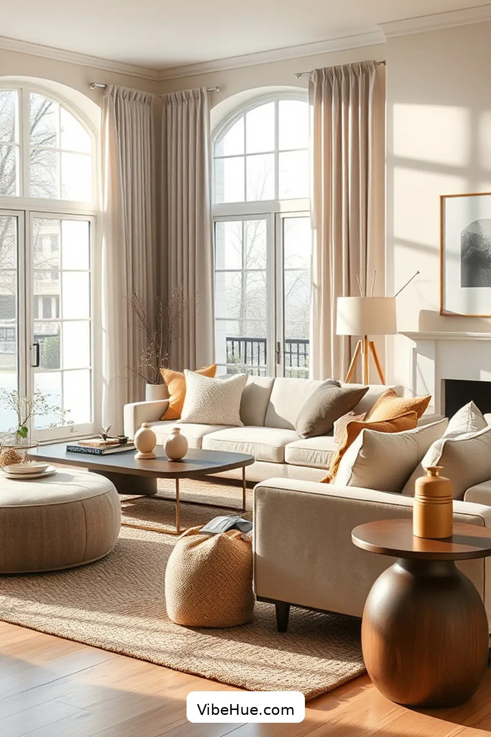Embrace a Neutral Color Palette for Creating a Contemporary Holiday Living Room Style