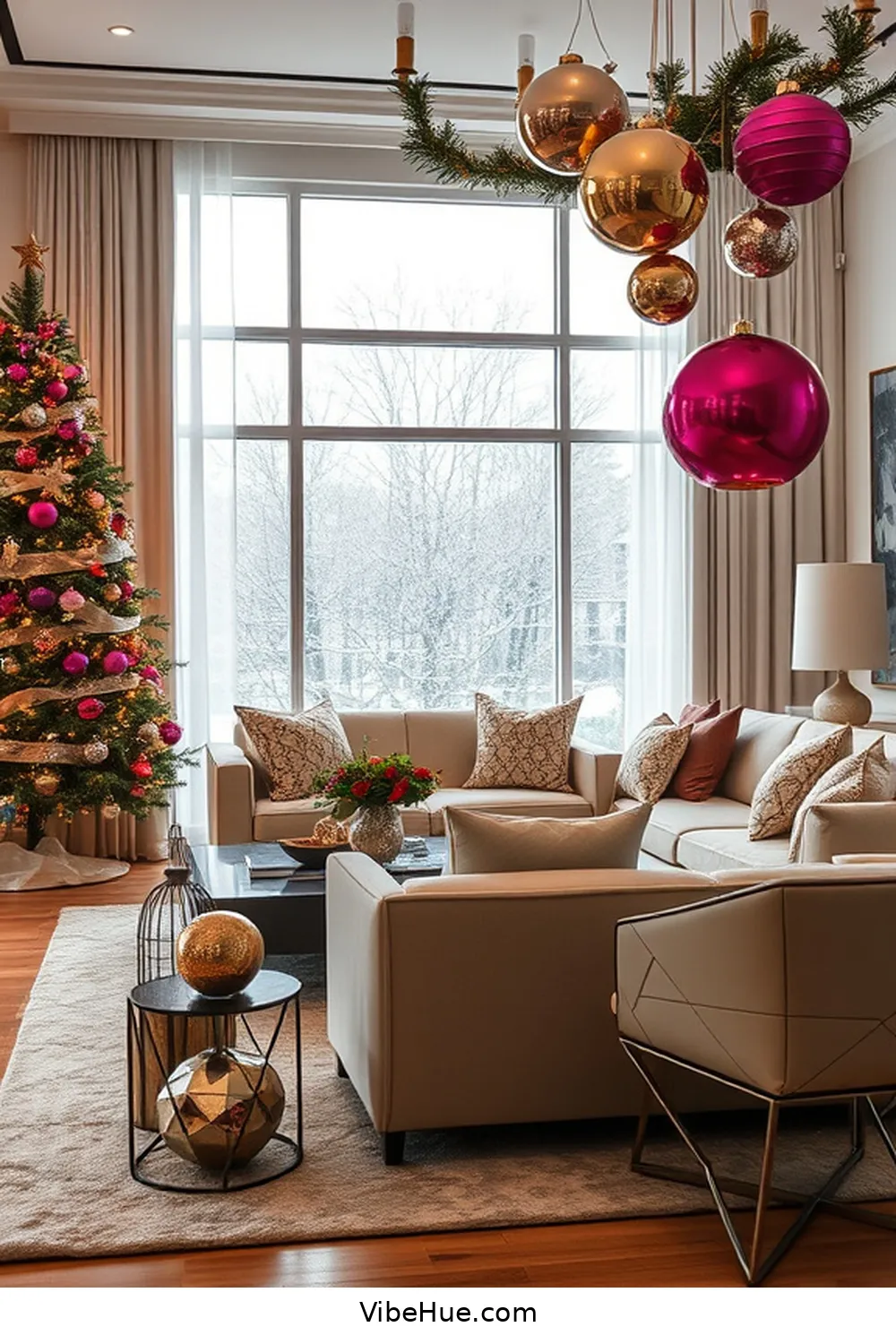 Incorporate Modern Holiday Decor for Creating a Contemporary Holiday Living Room Style