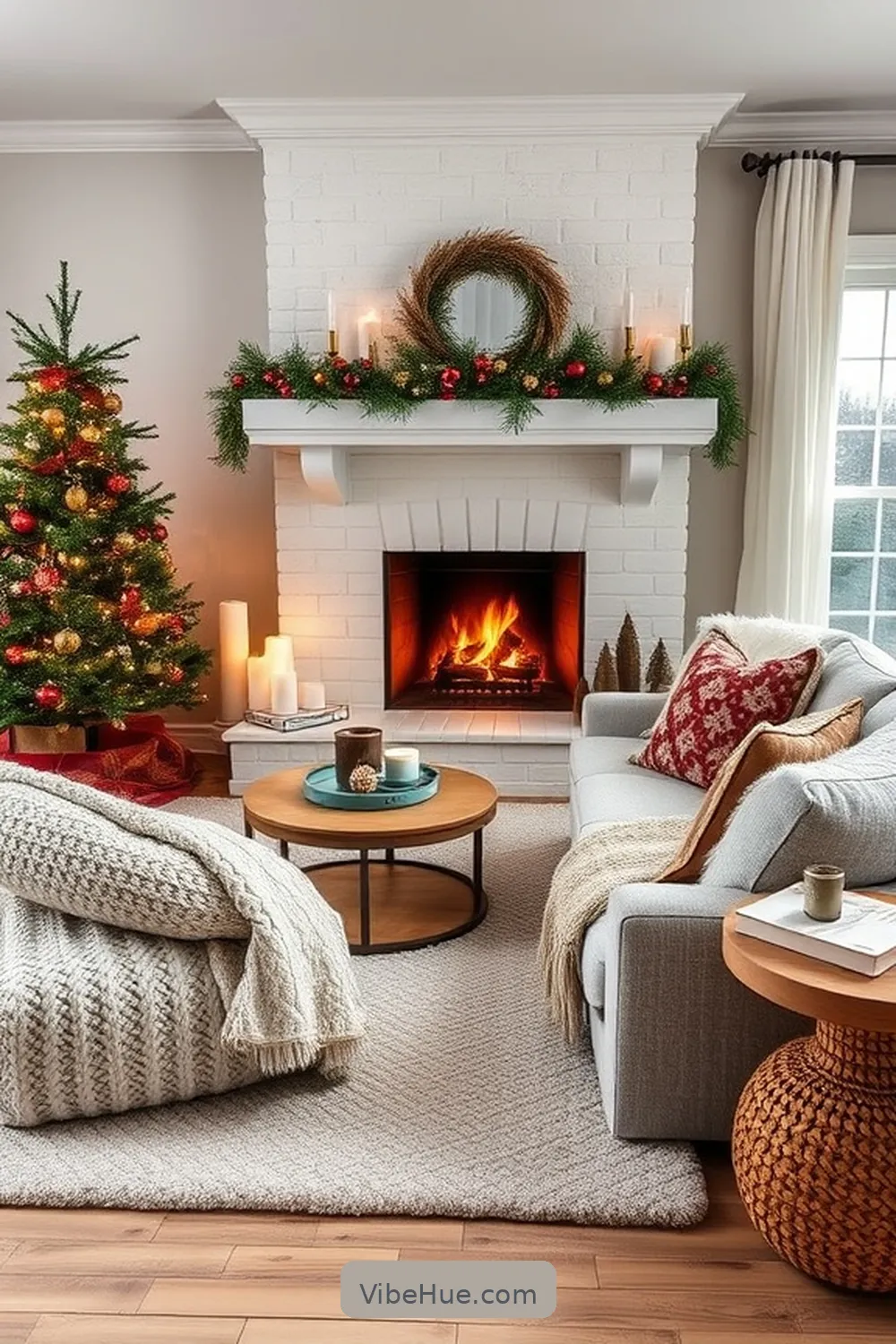 Layer Textures for Cozy Comfort for Creating a Contemporary Holiday Living Room Style