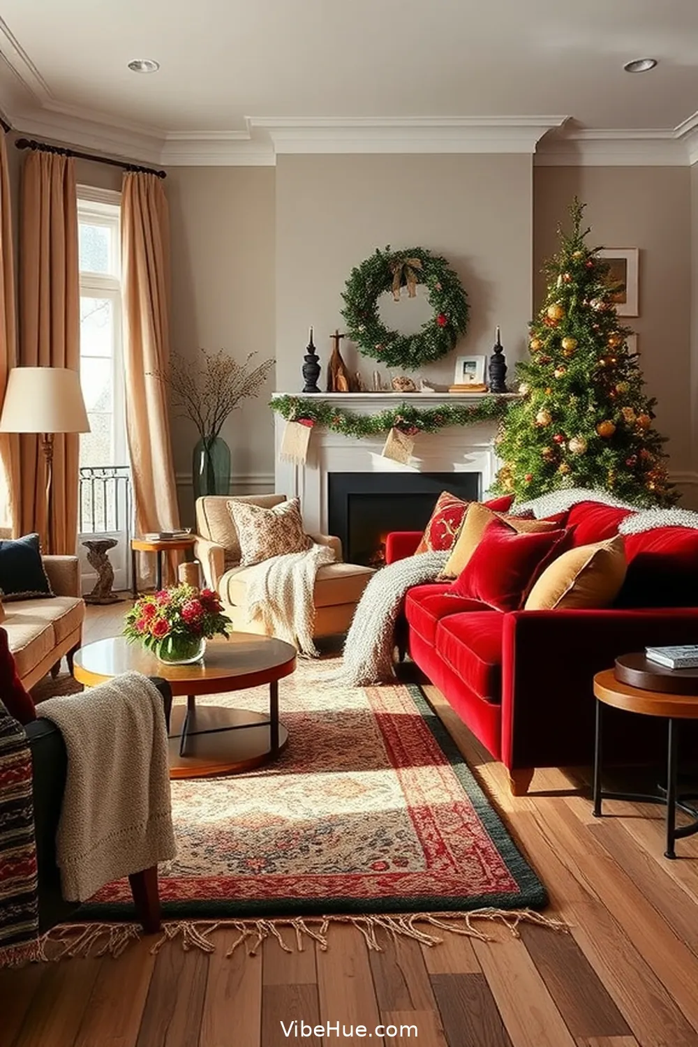 Use Unique Textiles for Seasonal Warmth for Creating a Contemporary Holiday Living Room Style