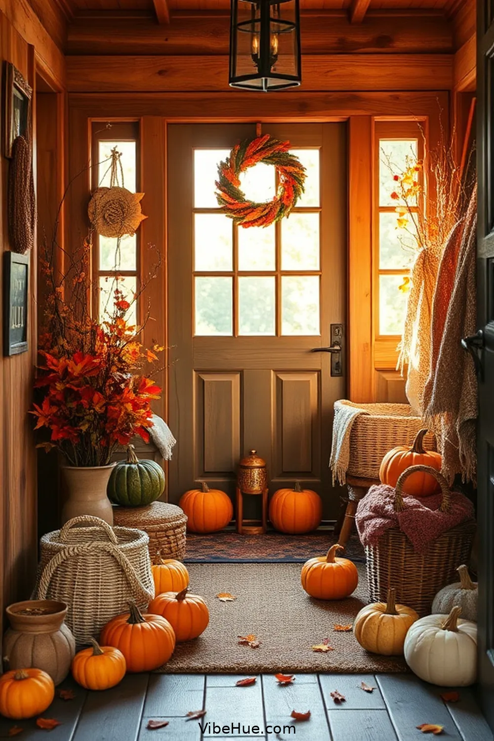 Creating a Cozy Fall Entryway in Rustic Style 5 Display Seasonal Decor for Creating a Cozy Fall Entryway in Rustic Style