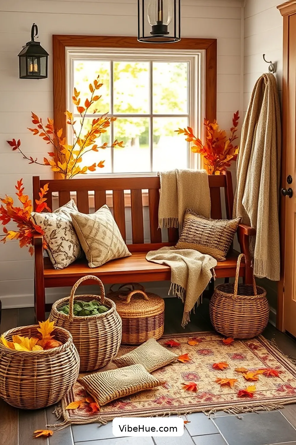 Creating a Cozy Fall Entryway in Rustic Style 3 Incorporate Natural Materials for Creating a Cozy Fall Entryway in Rustic Style