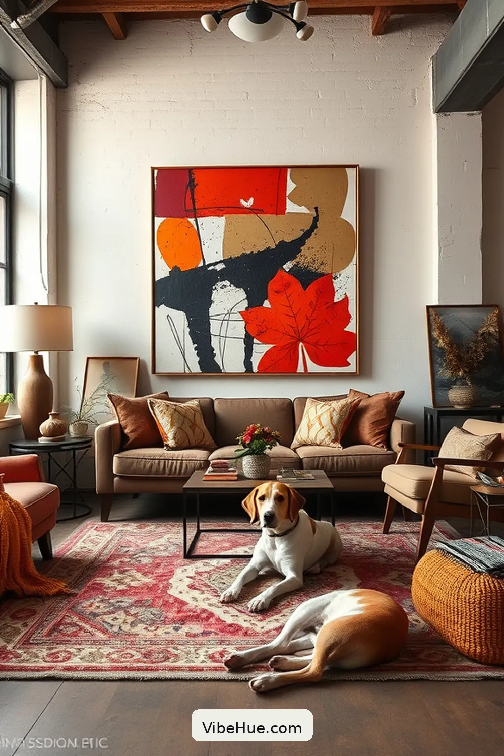 Creating a Cozy Fall Living Room With Industrial Style 9 Create a Focal Point With Art for Creating a Cozy Fall Living Room With Industrial Style