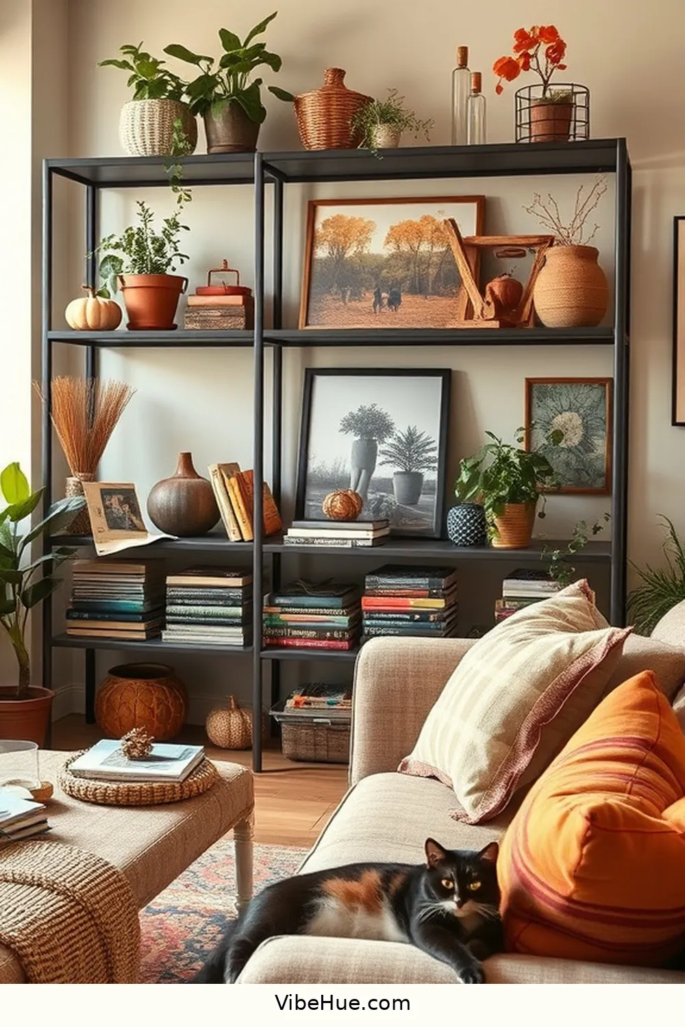 Creating a Cozy Fall Living Room With Industrial Style 11 Integrate Industrial Shelving for Creating a Cozy Fall Living Room With Industrial Style