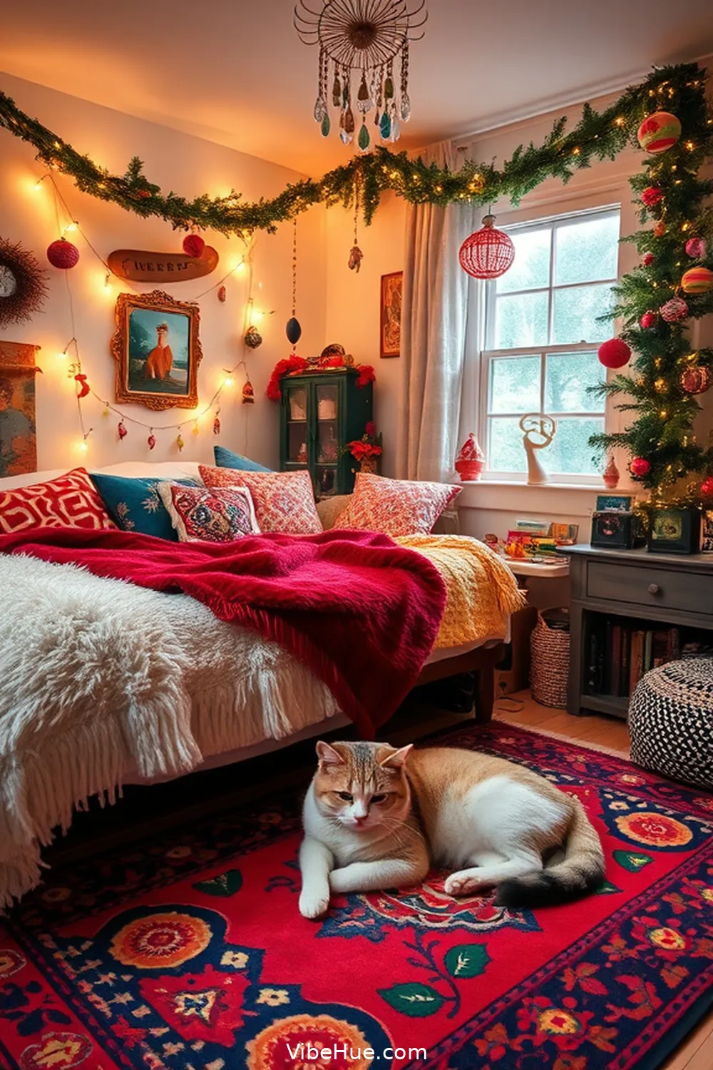 Creating a Cozy Holiday Bedroom in Bohemian Style 5 Adding Whimsical Holiday Decor for Creating a Cozy Holiday Bedroom in Bohemian Style