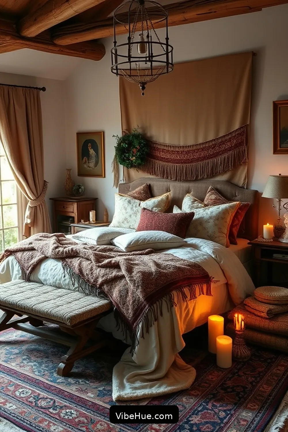 Creating a Cozy Holiday Bedroom in Bohemian Style 2 Embrace Earthy Tones and Rich Textures for Creating a Cozy Holiday Bedroom in Bohemian Style