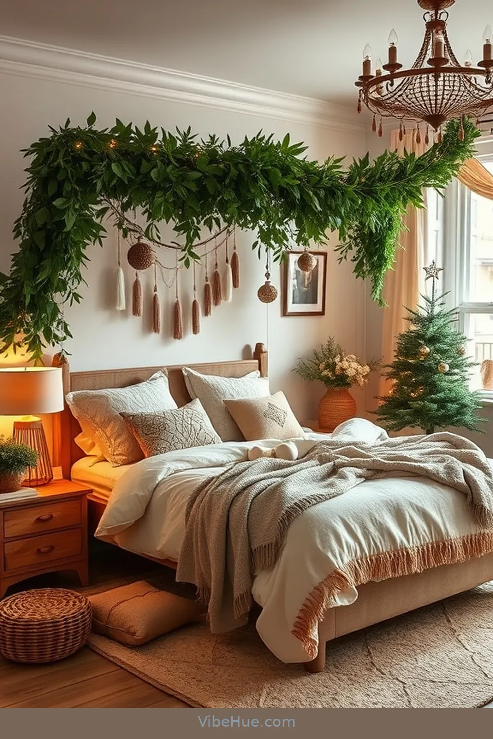 Creating a Cozy Holiday Bedroom in Bohemian Style 4 Incorporating Natural Elements and Greenery for Creating a Cozy Holiday Bedroom in Bohemian Style