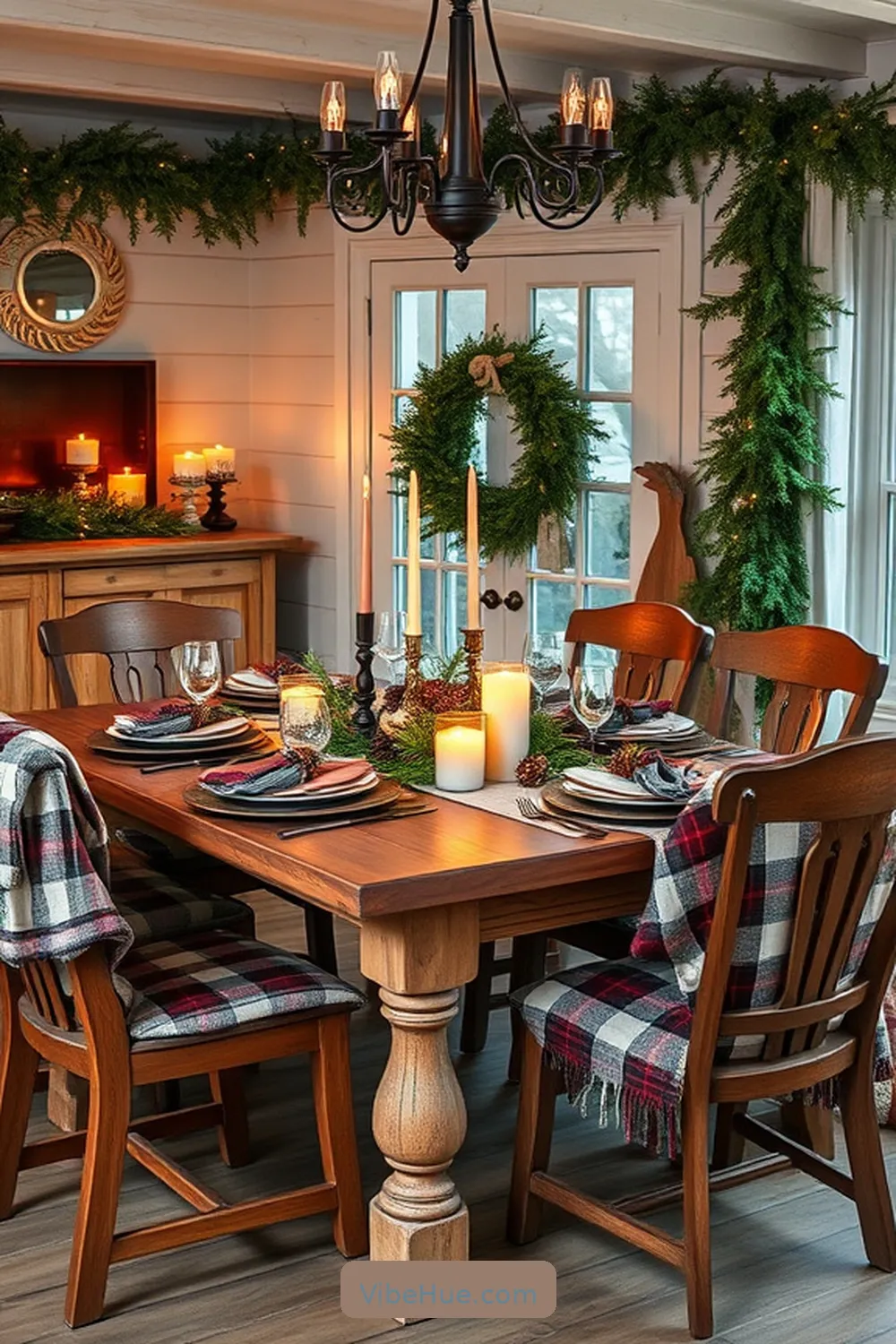 Add Seasonal Decor for Creating a Cozy Winter Dining Room in Modern Farmhouse Style