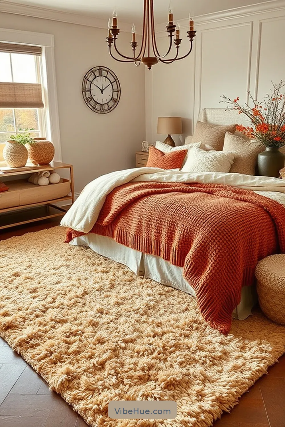 Creating a Fall Bedroom With Modern Glam Style 8 Layering Rugs for Comfort for Creating a Fall Bedroom With Modern Glam Style