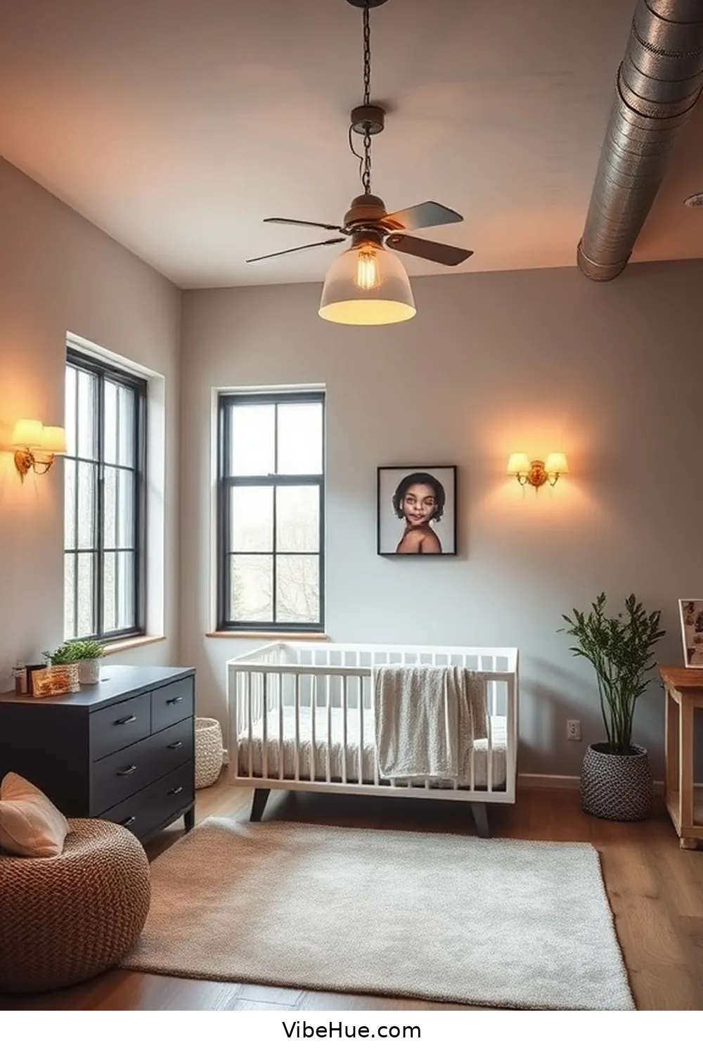 Lighting: Finding the Perfect Balance for Creating a Summer Nursery in Industrial Style