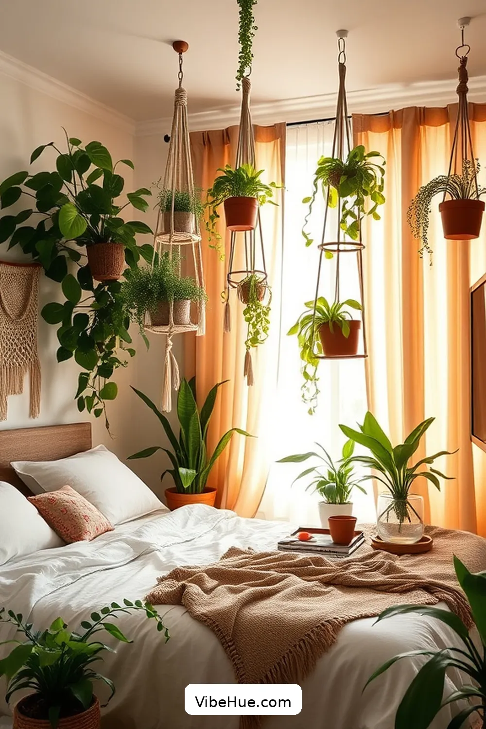 Designing a Cozy Year-Round Bohemian Style Bedroom 11 Adding Greenery and Plants for Designing a Cozy Year-Round Bohemian Style Bedroom