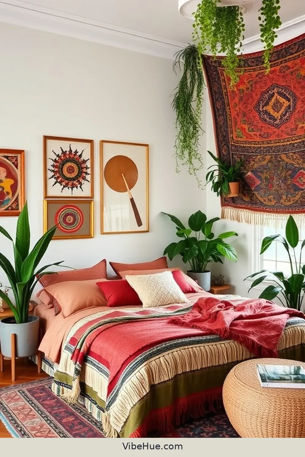 Designing a Cozy Year-Round Bohemian Style Bedroom 7 Utilizing Wall Art and Decor for Designing a Cozy Year-Round Bohemian Style Bedroom