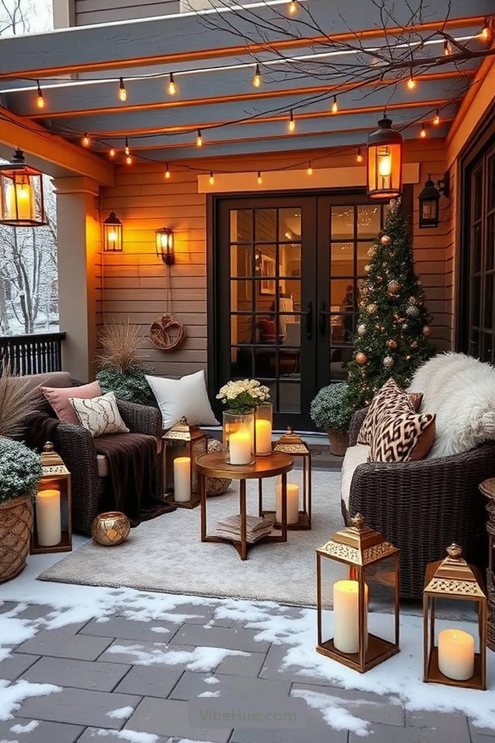 Designing a Winter Outdoor Patio in Modern Glam Style 4 Incorporating Warmth With Textiles for Designing a Winter Outdoor Patio in Modern Glam Style