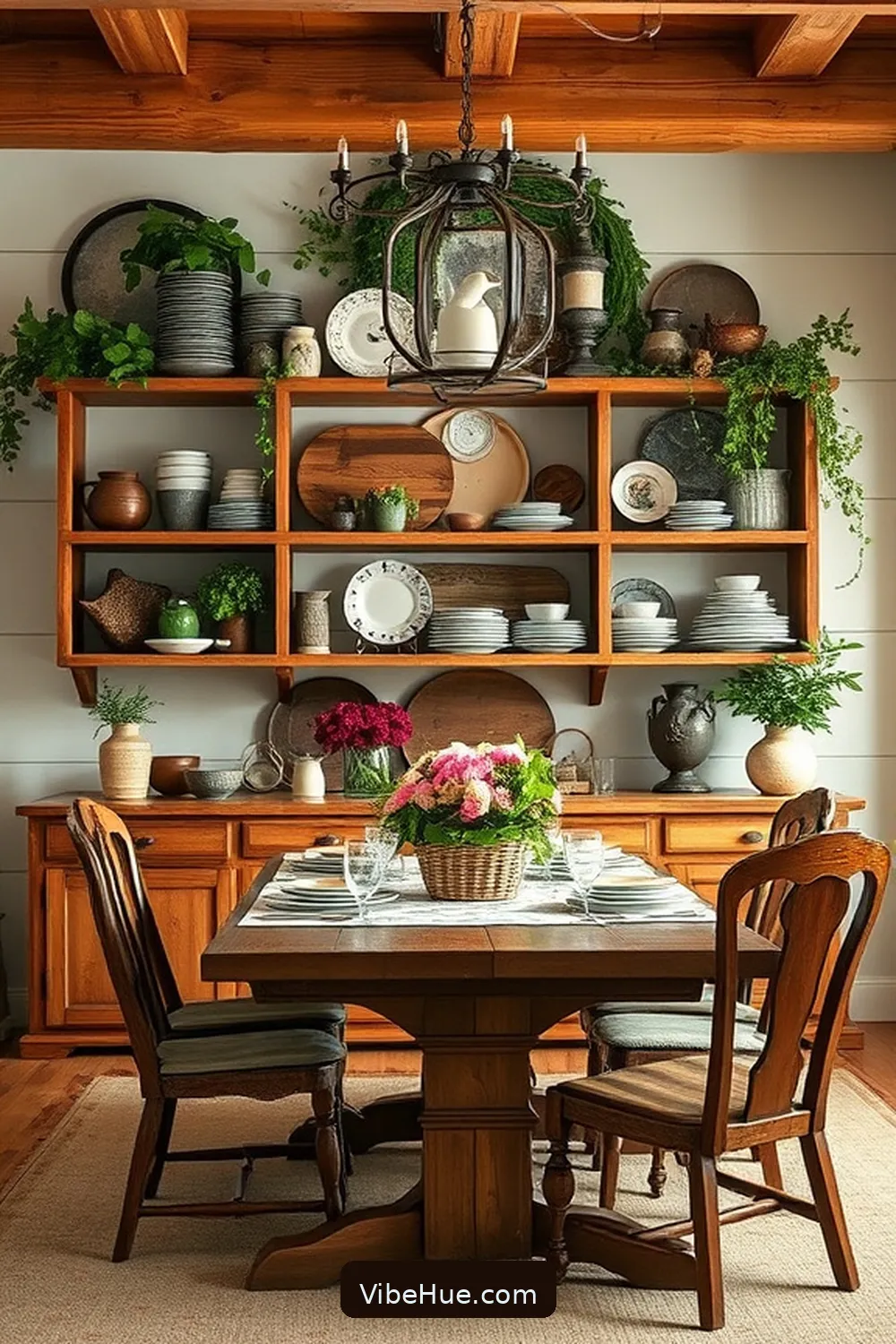 Designing a Year-Round Rustic Style Dining Room: Tips and Tricks 9 Utilize Open Shelving for Decor for Designing a Year-Round Rustic Style Dining Room: Tips and Tricks