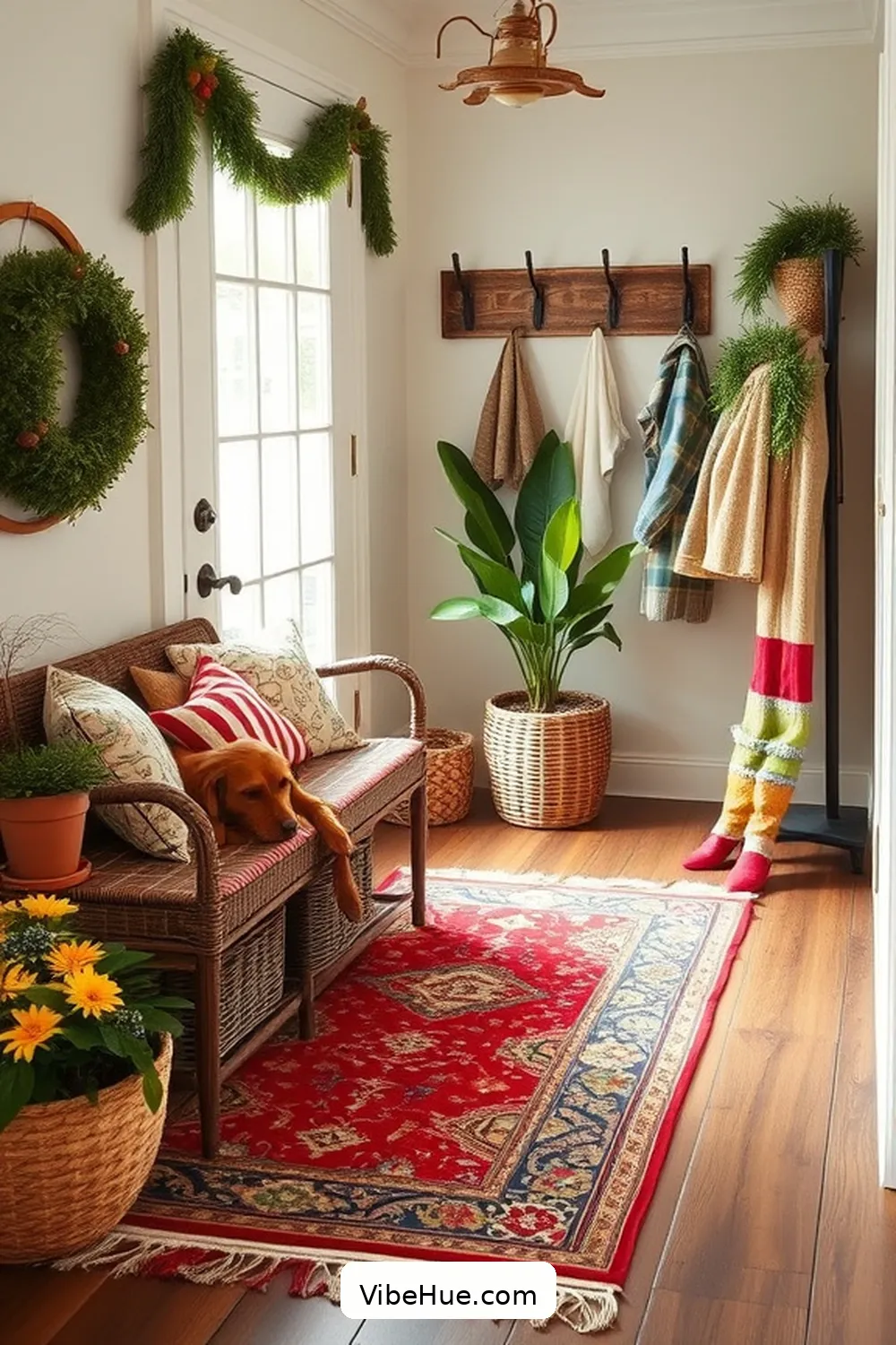 How to Create a Bohemian Style Holiday Entryway 3 Layering Rugs for Cozy Appeal for How to Create a Bohemian Style Holiday Entryway