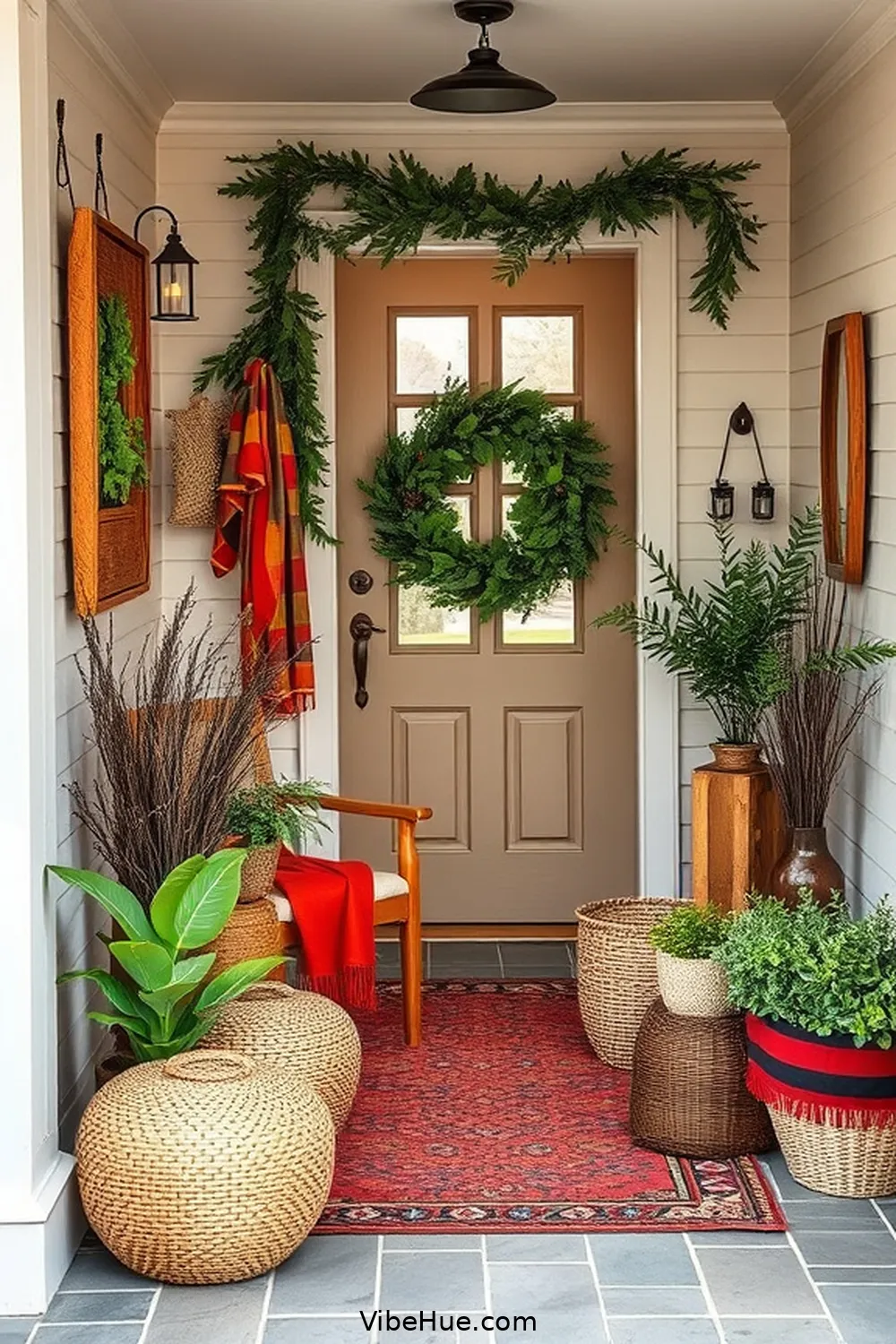 How to Create a Bohemian Style Holiday Entryway 13 Utilizing Baskets for Storage for How to Create a Bohemian Style Holiday Entryway