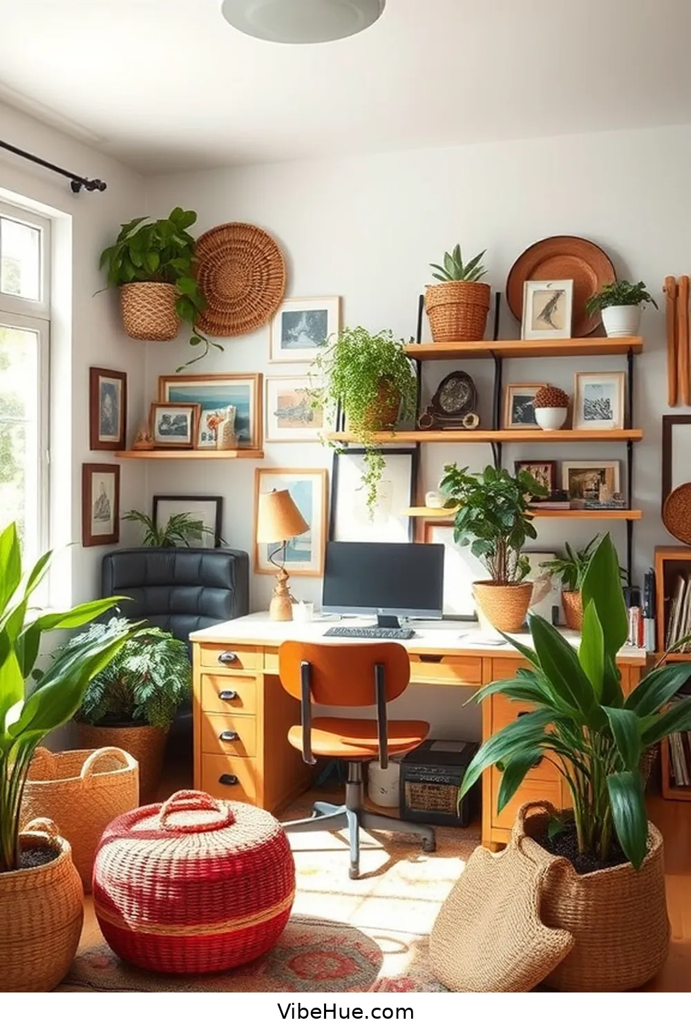 Organize With Bohemian Storage Solutions for How to Create a Bohemian Style Spring Home Office