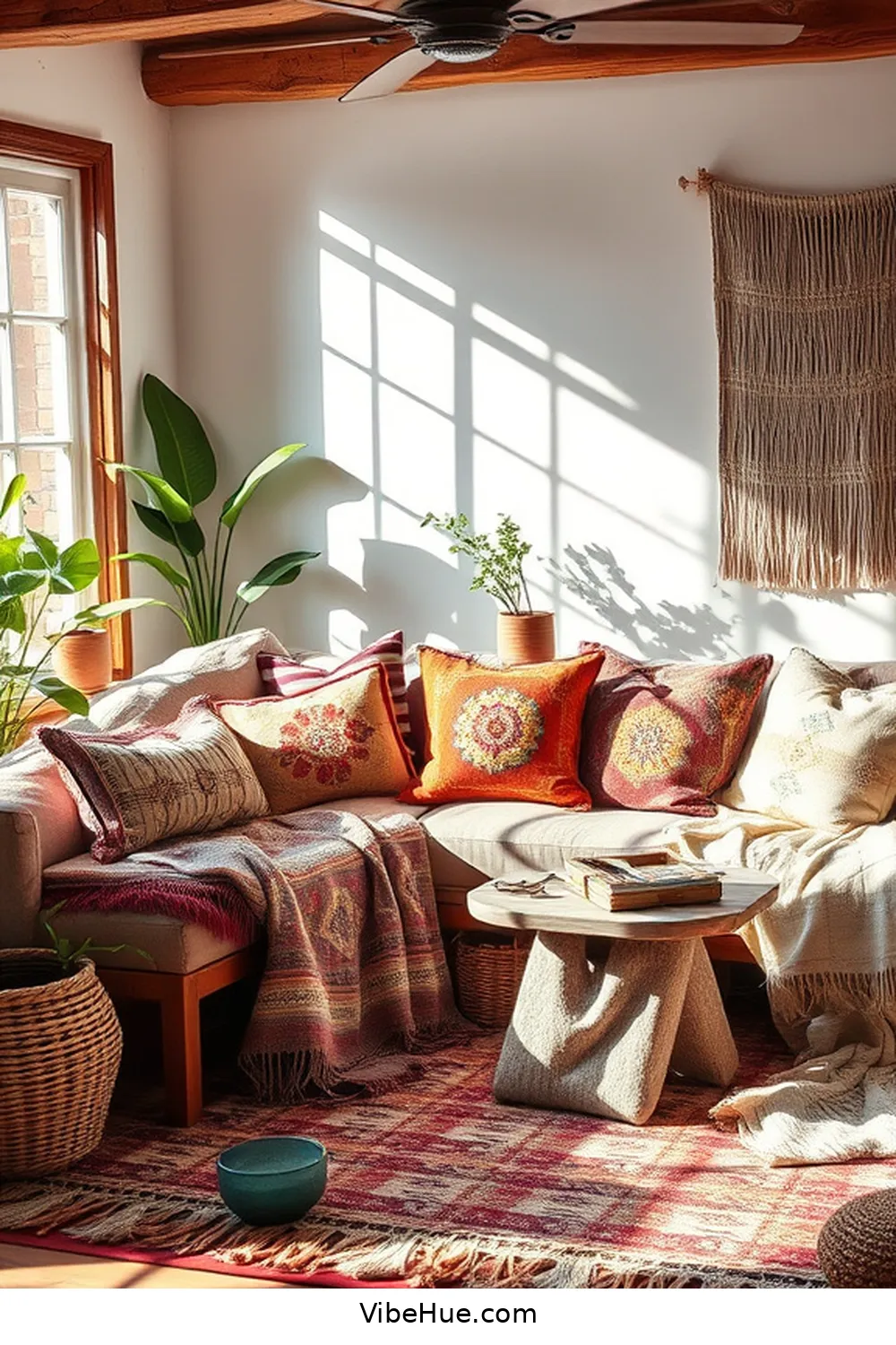 Embrace Rich Textures With Layered Fabrics for How to Create a Bohemian Style Spring Living Room