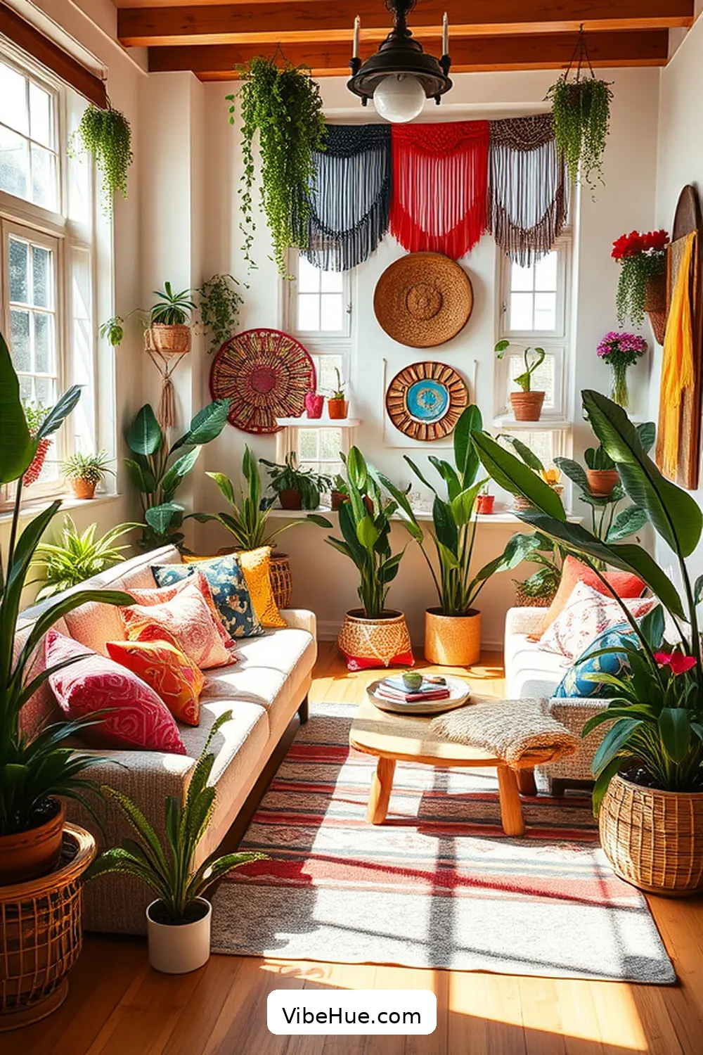 Incorporate Playful Patterns and Colors for How to Create a Bohemian Style Spring Living Room