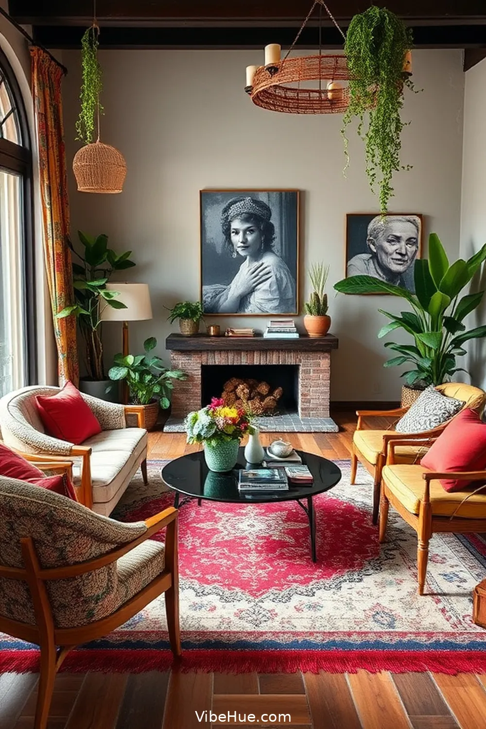 Mix and Match Vintage and Modern Furniture for How to Create a Bohemian Style Spring Living Room