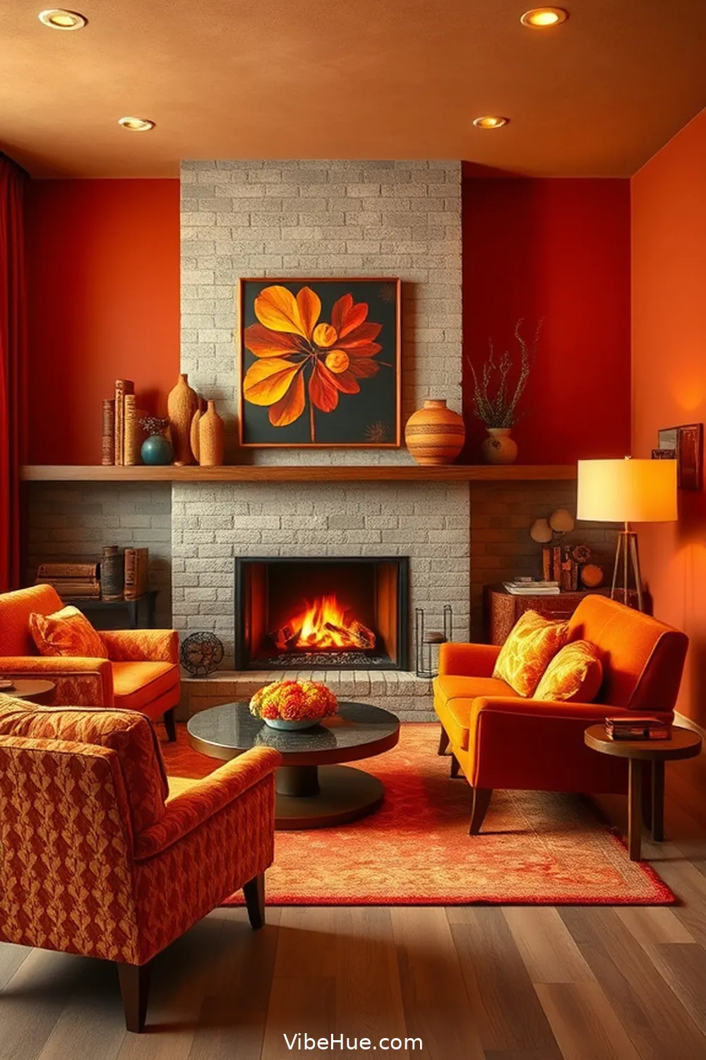 How to Create a Cozy Fall Living Room in Mid-Century Modern Style 2 Choose a Warm Color Palette for How to Create a Cozy Fall Living Room in Mid-Century Modern Style
