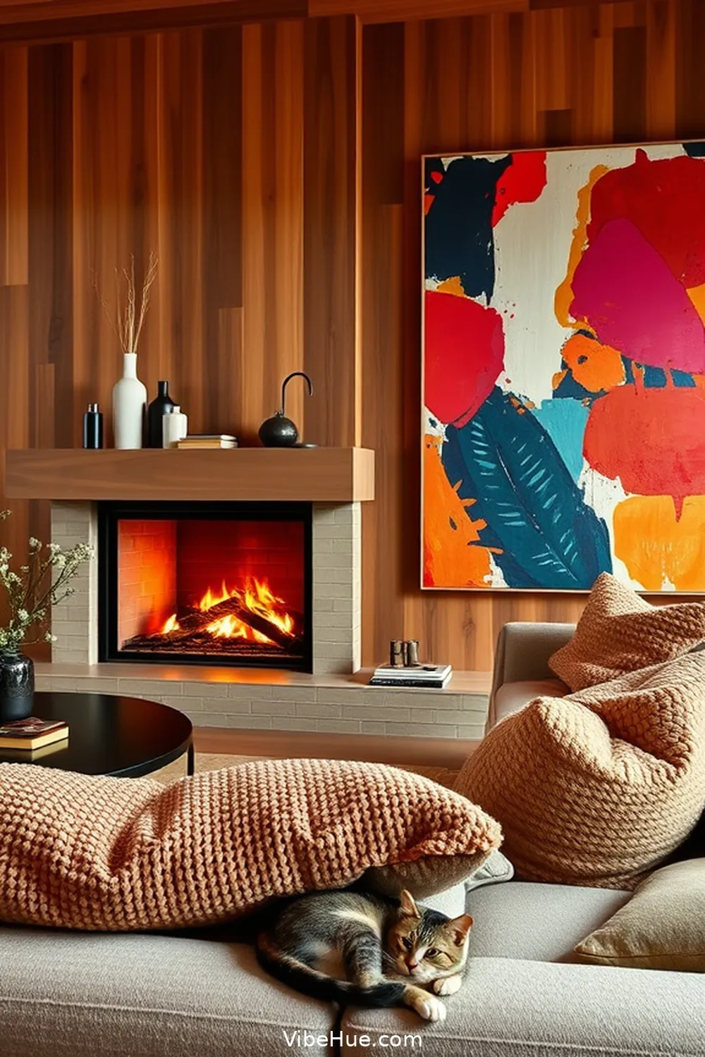 How to Create a Cozy Fall Living Room in Mid-Century Modern Style 8 Create a Focal Point for How to Create a Cozy Fall Living Room in Mid-Century Modern Style