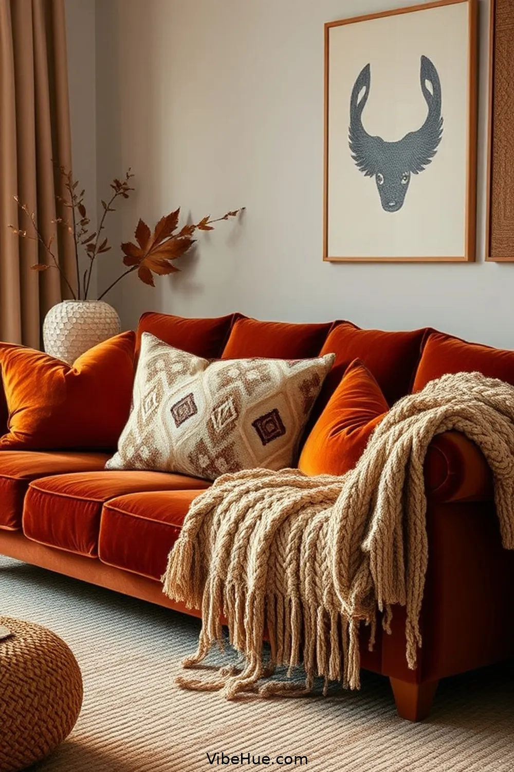 How to Create a Cozy Fall Living Room in Mid-Century Modern Style 3 Incorporate Textured Fabrics for How to Create a Cozy Fall Living Room in Mid-Century Modern Style