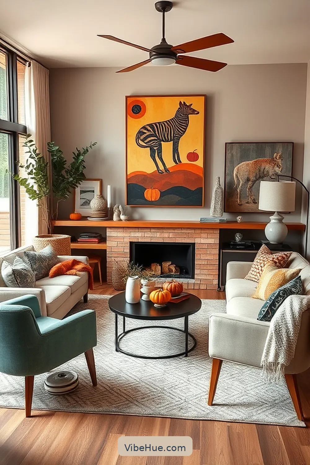How to Create a Cozy Fall Living Room in Mid-Century Modern Style 10 Personalize With Artwork and Accessories for How to Create a Cozy Fall Living Room in Mid-Century Modern Style