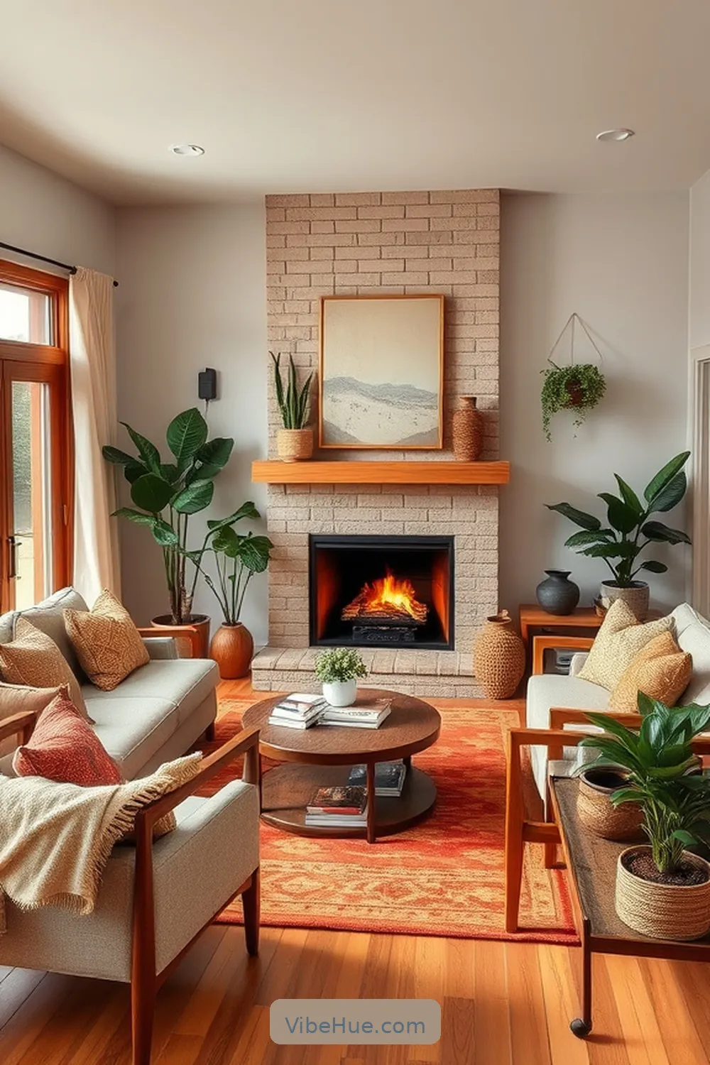 How to Create a Cozy Fall Living Room in Mid-Century Modern Style 7 Use Natural Elements for How to Create a Cozy Fall Living Room in Mid-Century Modern Style